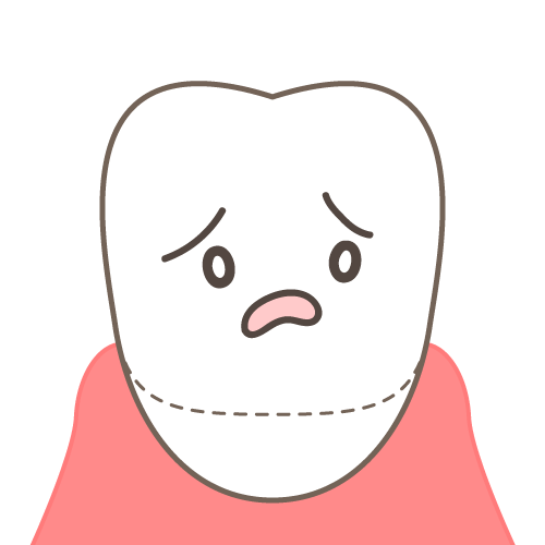 歯茎が下がって困っている表情の歯